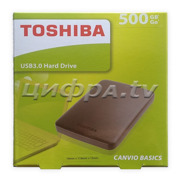 Внешний жесткий диск Toshiba Canvio Basics 2.5" 500Gb USB 3.0 Black HDTB305EK3AA_TC (совместим с Триколор)