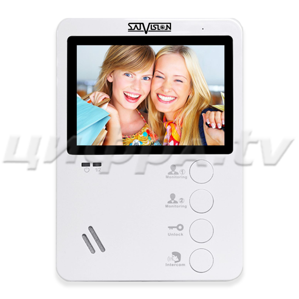 Видеодомофон аналоговый Satvision SVM-414 (белый, 4 дюйма, 480*272)