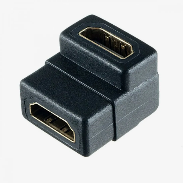 Соединитель HDM гнездо - HDMI гнездо, угловой