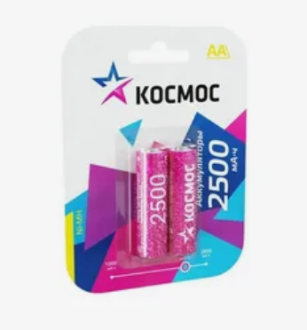 Элемент питания аккумуляторный АА Космос R/6 2500mAh