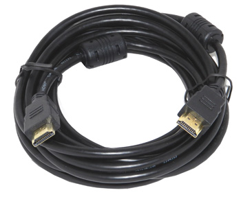Шнур HDMI-HDMI 5 м с фильтрами, gold (v1.3) Jett