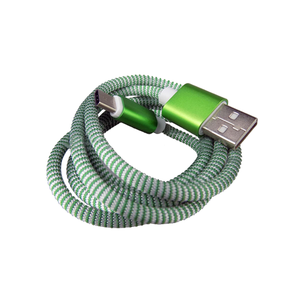 Шнур USB Type C 1 м, зеленый, WS020