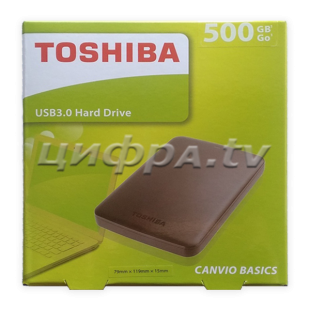 Внешний жесткий диск Toshiba Canvio Basics 2.5" 500Gb USB 3.0 Black HDTB305EK3AA_TC (совместим с Триколор)