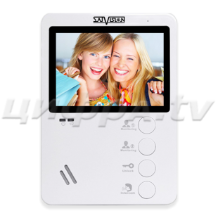 Видеодомофон аналоговый Satvision SVM-414 (белый, 4 дюйма, 480*272)